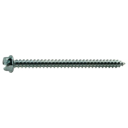 Midwest Fastener Sheet Metal Screw, #12 x 3 in, Zinc Plated Steel Flange Hex Head Slotted Drive, 100 PK 02953